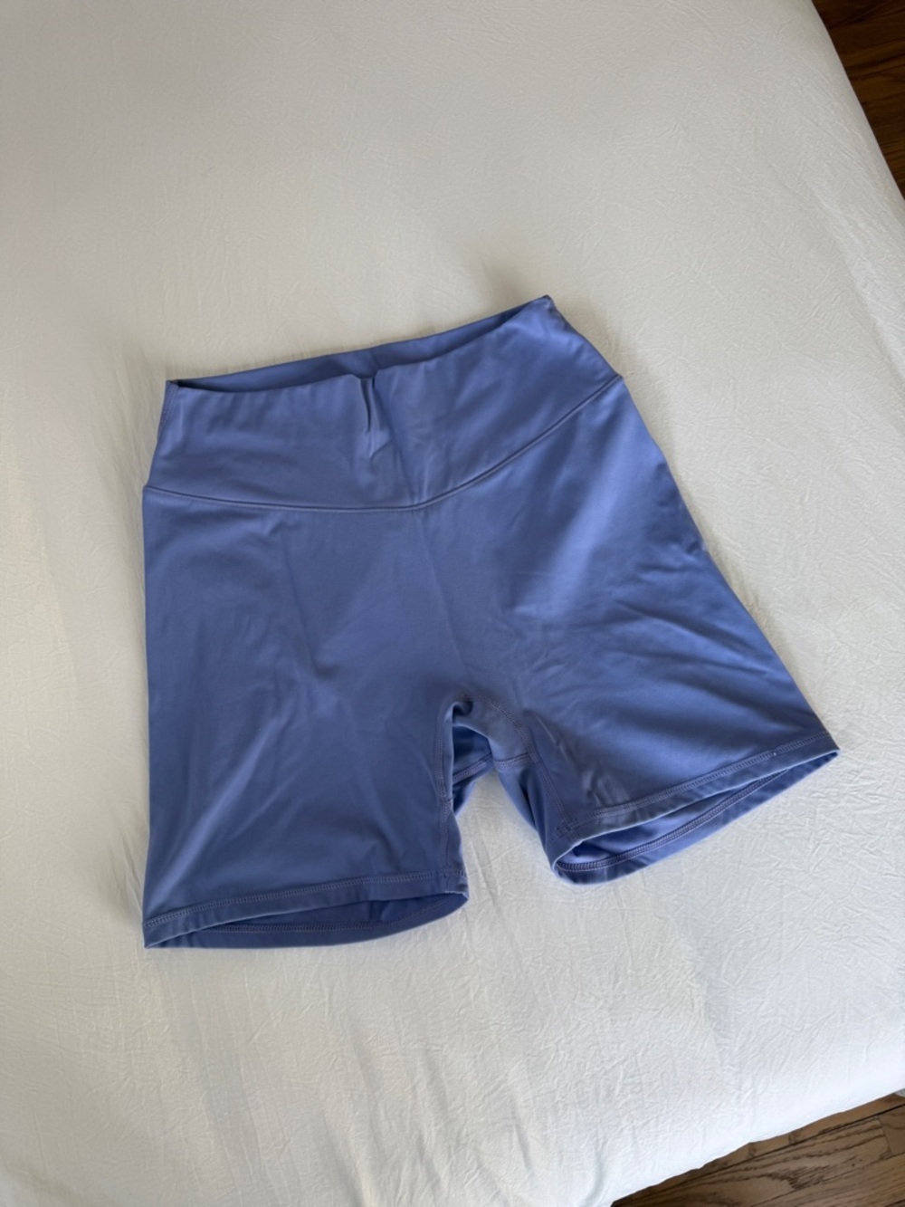 Sunzel No Front Seam High Waist Biker Shorts in Periwinkle